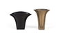 GINER Y COLOMER Lot de 2 vases en aluminium fini rugueux bronze et laiton
